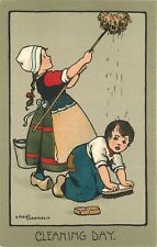 Postcard C-1910 Ethel Parkinson Arts & Crafts Dutch Children cleaning 23-11784 picture