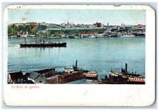 1906 Steamer Buildings Landing Le Fort De Quebec Canada Antique Postcard picture