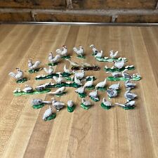 Lot Of 30 Vtg Miniature Painted Farm Animals Ducks, Chickens, Goose, Birds  picture