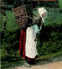 Vtg Postcard 1907 Scotland Scotch Carrying Home Peats Scotland Valentine's Card  picture