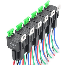 6Pack 12V 30A Fuse Relay Switch Harness Set SPST 5Pin 14 AWG Hot Wires US picture