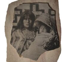 ✨RARE GERONIMO's WIFE & CHILD Al Peyron Apache Mother Tile Print Native American picture