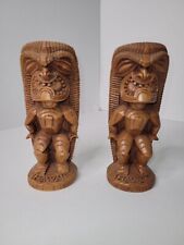 Set of 2 Coco Joes Tiki Hawaii Hapa Wood Ku Sculpture picture