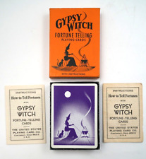 GYPSY WITCH FORTUNE TELLING Playing Cards in BOX w/ instructions Vintage picture