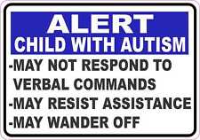 5in x 3.5in Alert Child with Autism Magnet Car Truck Vehicle Magnetic Sign picture