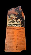 VTG Halloween Crystal Fortunes 1940 Spinning Wheel Game Witch Owl Crystal Ball picture