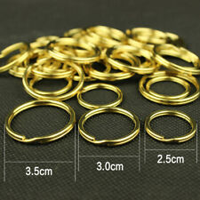 Solid Brass Key Ring Split Rings Round Wire Keyring 15mm - 35mm Double Loop picture