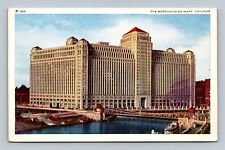 The Merchandise Mart Chicago Boat Chicago River IL Posted Postcard picture