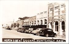 Northside of Square, Huntsville, Arkansas- RPPC Photo Postcard c1940s - Old Cars picture