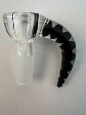 14mm Horn Bowl - VERY high quality thick glass built-in screen - BLACK-NEW COLOR picture