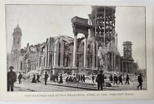 Earthquake 1906 City Hall Ruins San Francisco California CA Vintage B/W Postcard picture