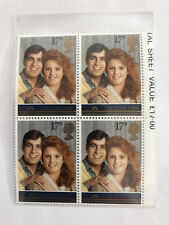 Lot of 4 Prince Andrew & Sarah Ferguson Royal Wedding Stamps 23 July 1986 MINT picture