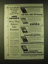 1947 Harper & Brothers Ad - John Fischer's Why they behave like Russians picture