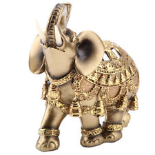 Lucky Feng Shui Golden Elephant Statue Sculpture Wealth Figurine Gift Home Decor picture