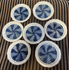 Ching-Te-Chen Japan International China Blue White Coasters Set Of 7 picture