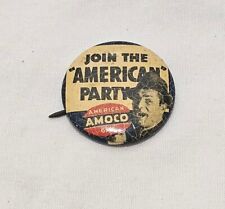 1940s Vintage American Oil Company Amoco Gas Advertising Badge Pinback - 1