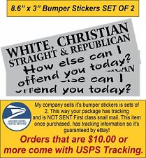 White Christian Republican Straight Bumper Sticker 8.6