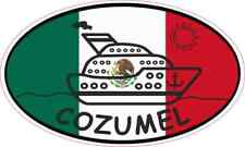 5in x 3in Flag Oval Cruise Ship Cozumel Sticker picture