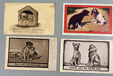 Vintage Postcard Lot of 4 Dog Cat Doghouse Ullman 1908 Color Sepia Puppy picture