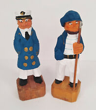 Hand Wood Carvings Sea Captain & First Mate 6