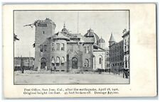 c1905 Post Office San Jose California CA, After Earthquake Antique Postcard picture
