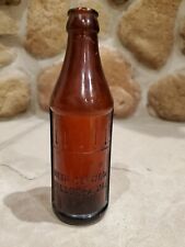 Vintage CERTO amber embossed glass bottle with up-side-down measure 7.25