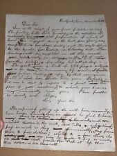1849 Letter to Lawyer on Binding & Publishing of His Foote Foot Genealogy Book picture
