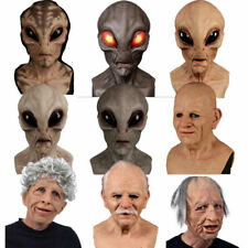 2022 Cosplay Bald Old Man Alien Creepy Wrinkle Face Mask Halloween Props Decor. picture