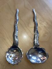 Set of 2 Emilia Castillo TO-85 Serving Spoons Silver Plateado Mexico Art Sun picture