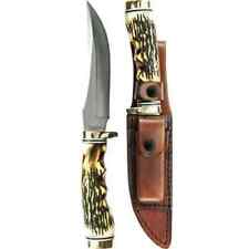 Uncle Henry® Golden Spike 5-inch Fixed Blade Knife Staglon Handle Sheath Stone picture
