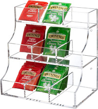 MyGift Clear Acrylic Modern 3 Tier Tea Bag Organizer, Countertop or Wall...  picture