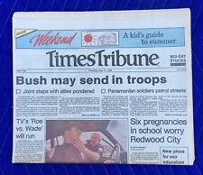 BUSH MAY SEND IN TROOPS Complete Newspaper PANAMA NORIEGA May 11, 1989 The Times picture
