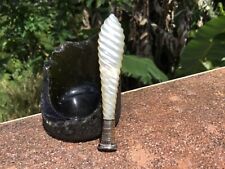 Stunning Early 20th Century Spiral Cut Mother Of Pearl Tobacco Pipe Tamper  picture