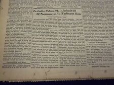 1935 MARCH 1 NEW YORK TIMES - JUSTICE HOLMES 93 SERIOUSLY ILL - NT 3818 picture
