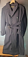 Vintage WWII Regulation US Navy Lieutenant Uniform Blue Trench Coat Jacket ID'ed picture