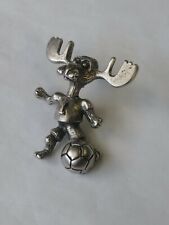 Markie Moose Lapel Hat Jacket Pin A Very Talented Moose Soccer Player Pewter picture