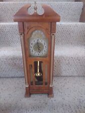 1965 United Electric Pendulum Wooden Miniature Grandfather Clock Vintage Working picture