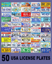 50 USA LICENSE PLATES  LOT UNITED STATES DECOR CRAFTS MANCAVE BAR PUB ROUTE 66 picture