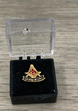 Vintage Masonic Freemason Lapel Pin A Way Of Life Gold Tone Clutch Back Post picture