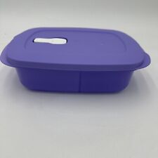 Tupperware Crystalwave Microwave Rectangular Divided Dish Container Purple Lilac picture