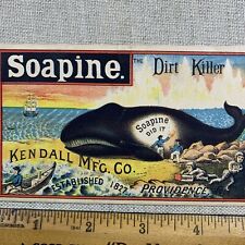 Soapine Arctic Whale 1800's Eskimo Whaling Ship Arch Soap Victorian Trade Card picture