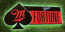 Miller Beer Fortune Promo Launch LED Light Sign Black Red Tested Works picture