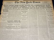1920 FEBRUARY 27 NEW YORK TIMES - PEACE OFFER FROM SOVIET RUSSIA - NT 7875 picture