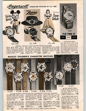 1962 PAPER AD Ingersoll Character Wrist Watch Snow White Zorro Yogi Bear Space picture