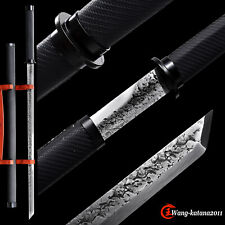 40'' Black Ninja Sword 9260 Spring Steel Stone Carving Japanese Straight Ninjato picture