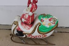 Vintage 1970 Empire Santa in Sleigh Lighted - Blow Mold, Milwaukee, WI picture