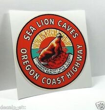 SEA LION CAVES OREGON Vintage Style Travel Decal, Vinyl STICKER, Luggage Label picture