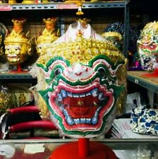 Hanuman Vintage Older Khon Mask Drama Thai Sculpted Painted Head Siam Amulet Art picture
