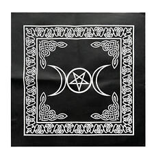 Triple Moon Pentagram Altar Tarot Cloth Witch Divination CardsVelvet Tablecloth picture