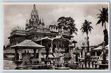 Calcutta India Postcard Pagoda Jain Temple Statue Bldg. Arts c1920's RPPC Photo picture